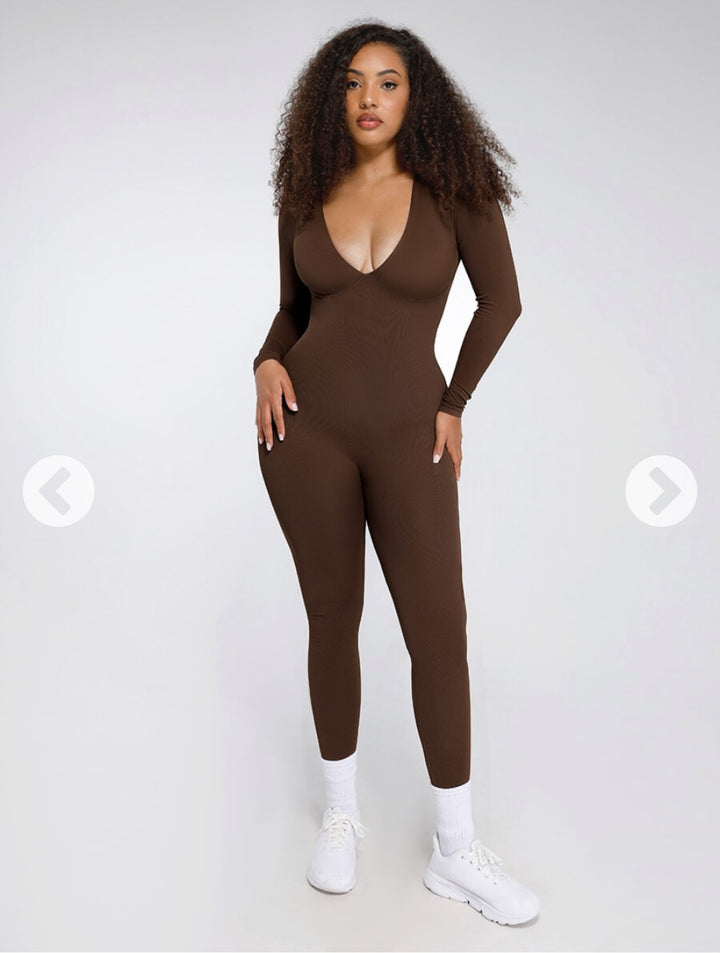 Full sleeve v-neck jumpsuit