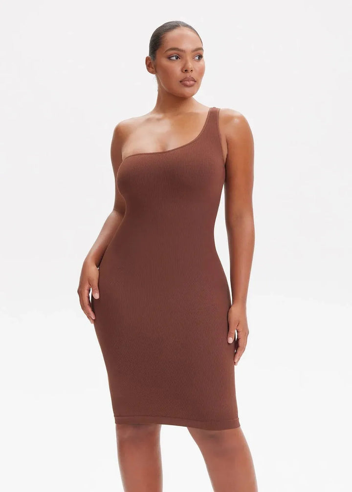 One Shoulder Strap Shapewear Dress