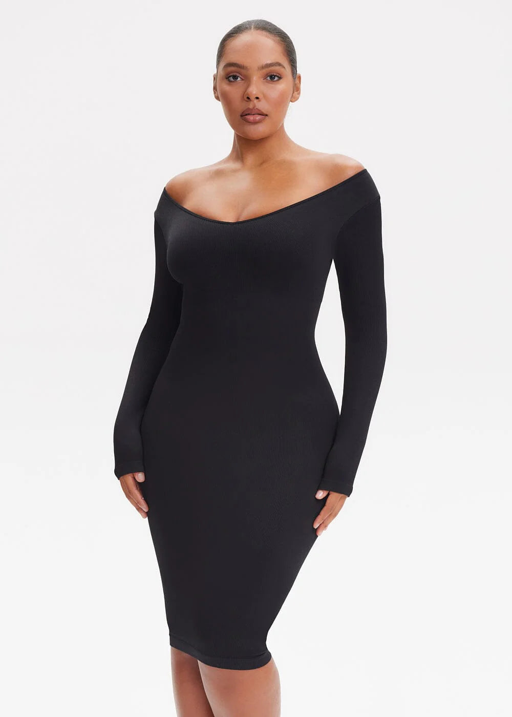 V-Neck Midi Shapewear dress