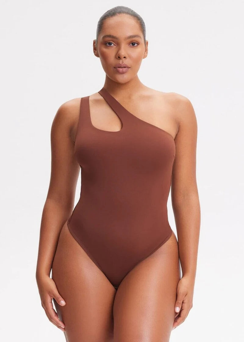 One shoulder strap shapewear bodysuit