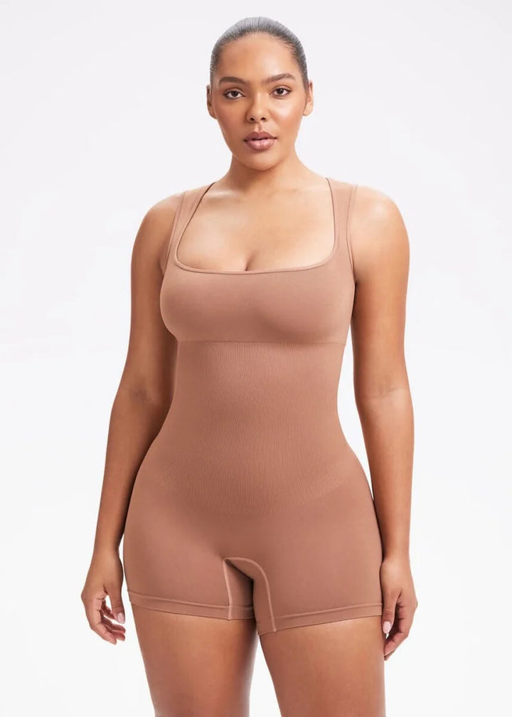 Squareneck shapewear romper