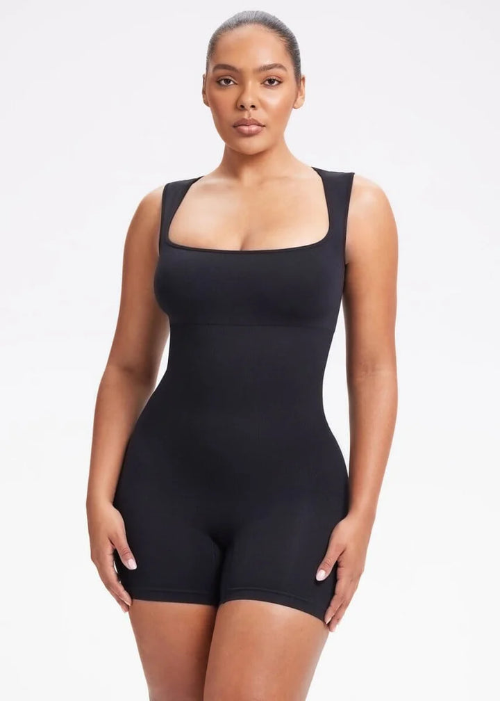 Squareneck shapewear romper