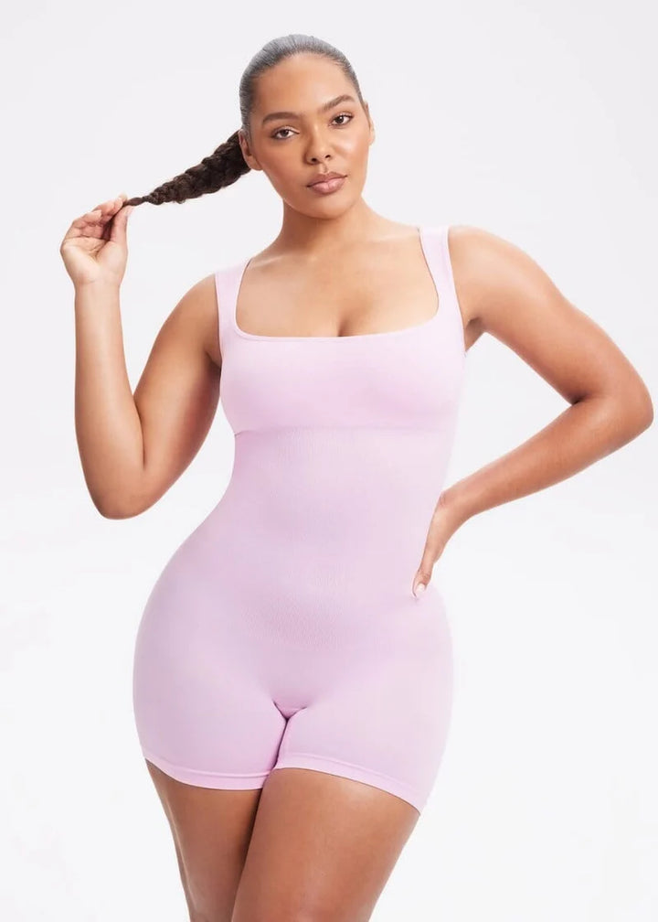 Squareneck shapewear romper