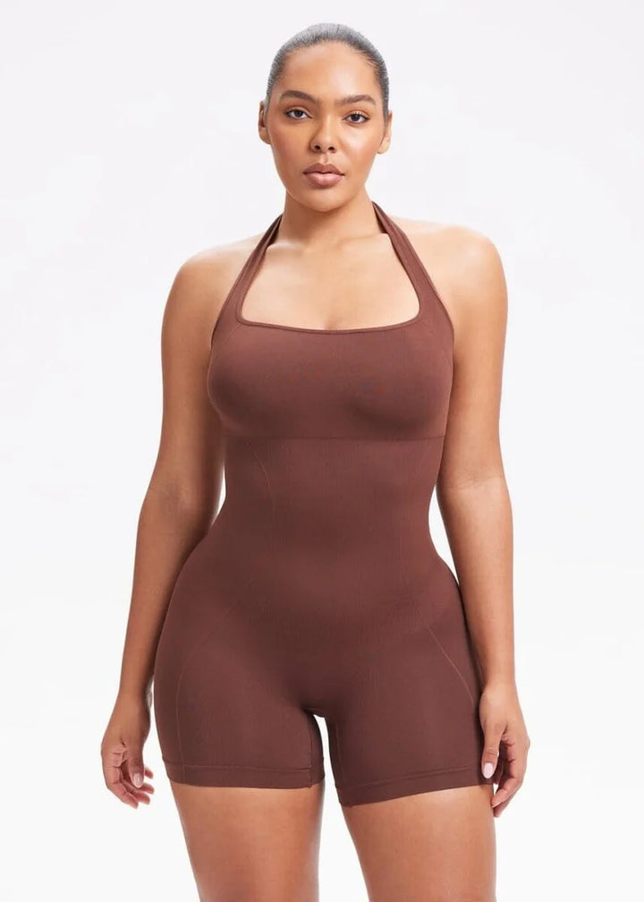 Halterstrap shapewear romper